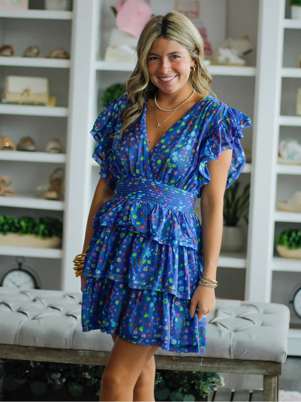 Karlie Blue Summer Fruit Dress
